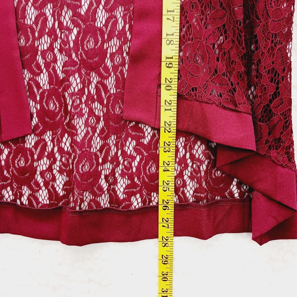 Elegant Red Lace Women's Blouse - Picture 5 of 13